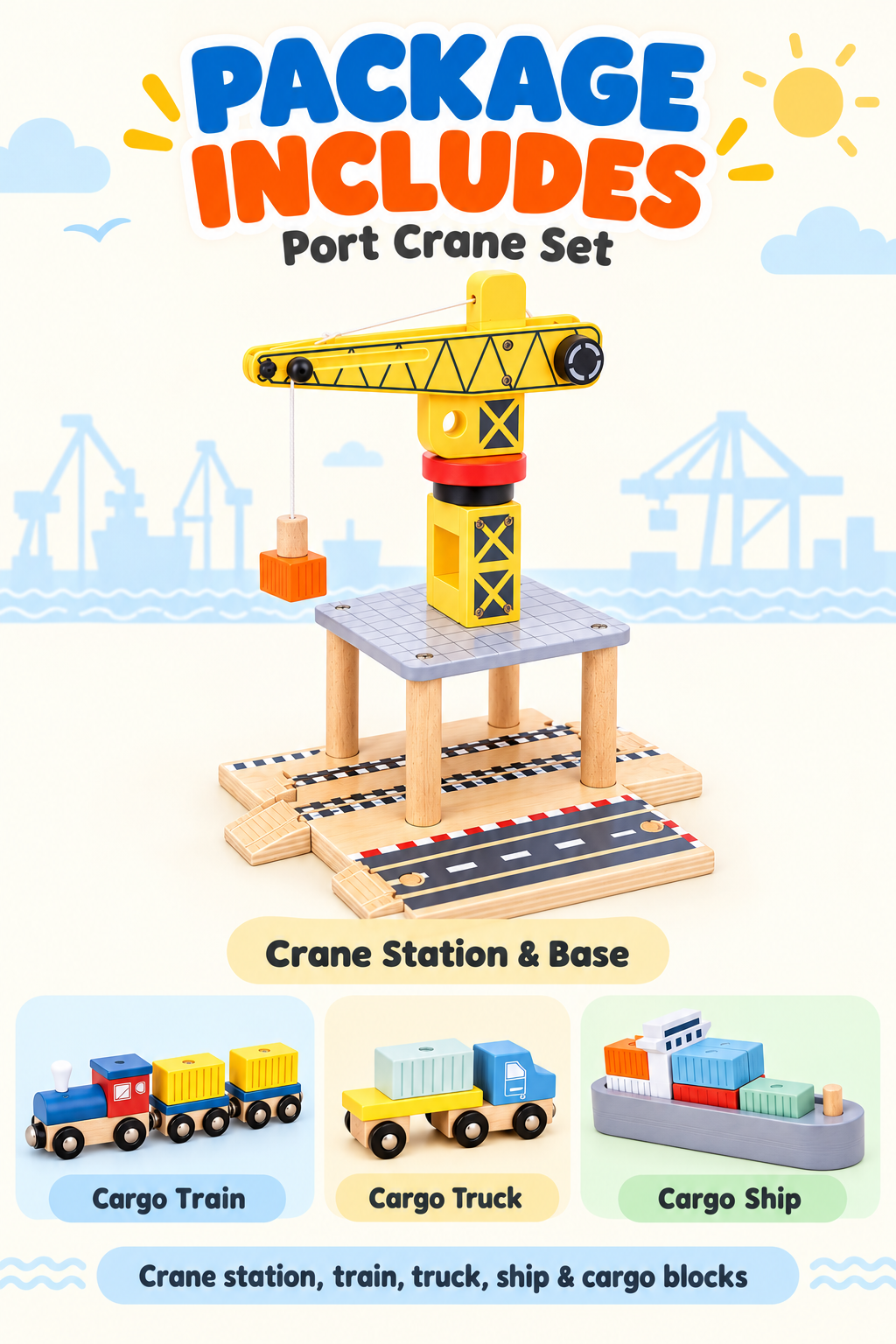 Tooky Toy Port Crane Set