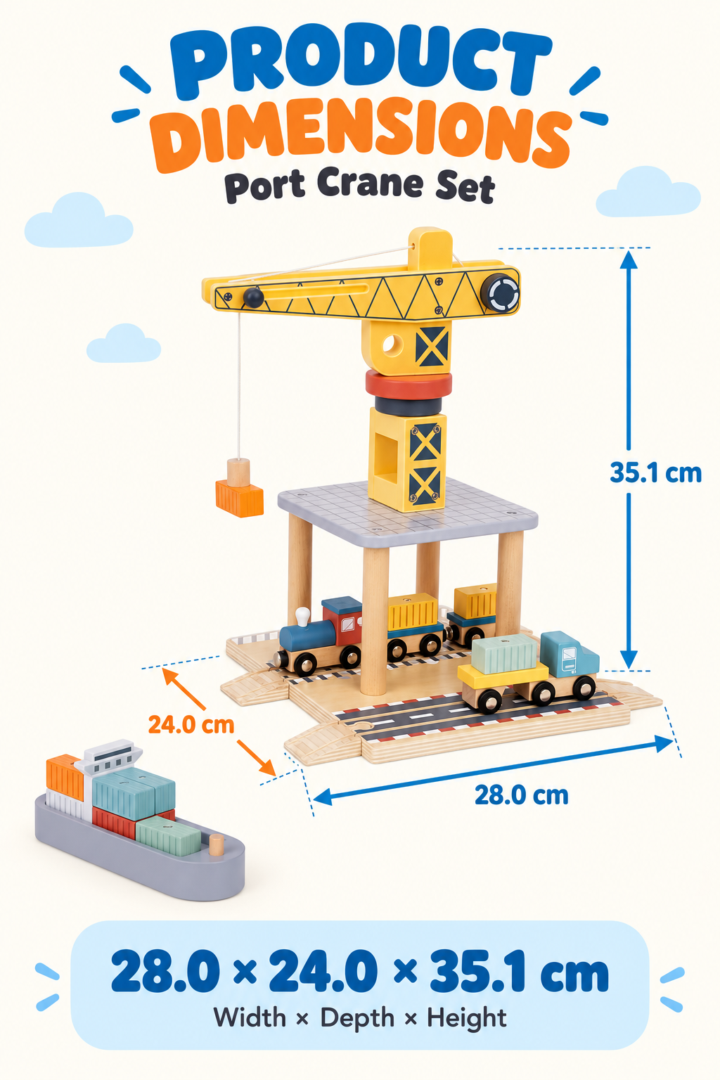 Tooky Toy Port Crane Set