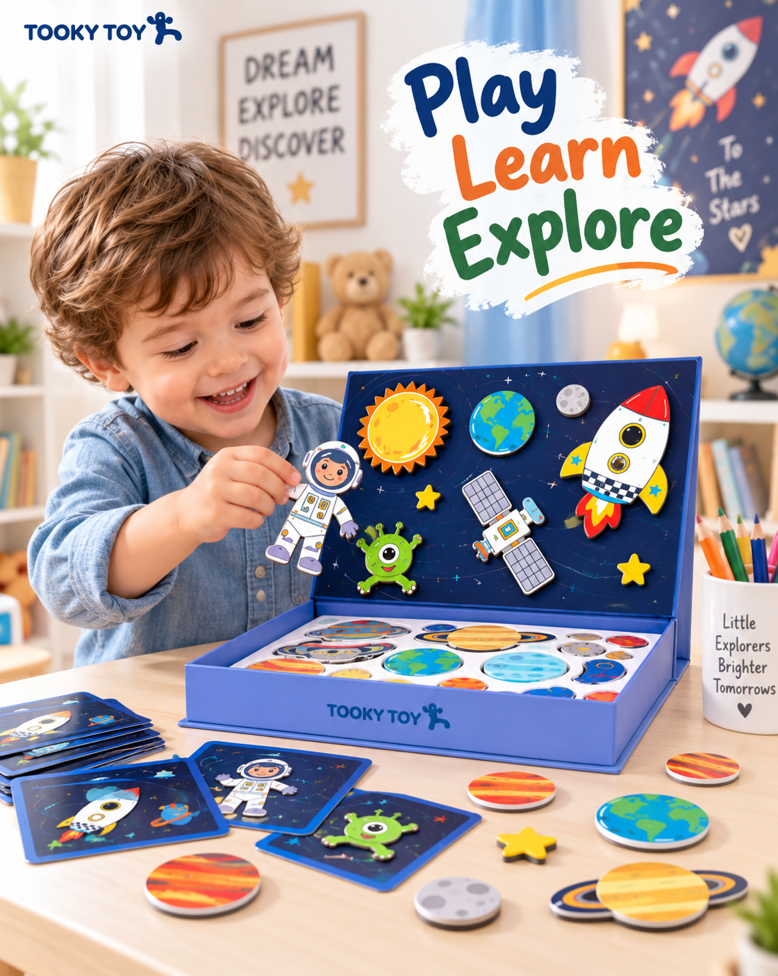 Tooky Toy Magnetic Box - Space - Marah Kids