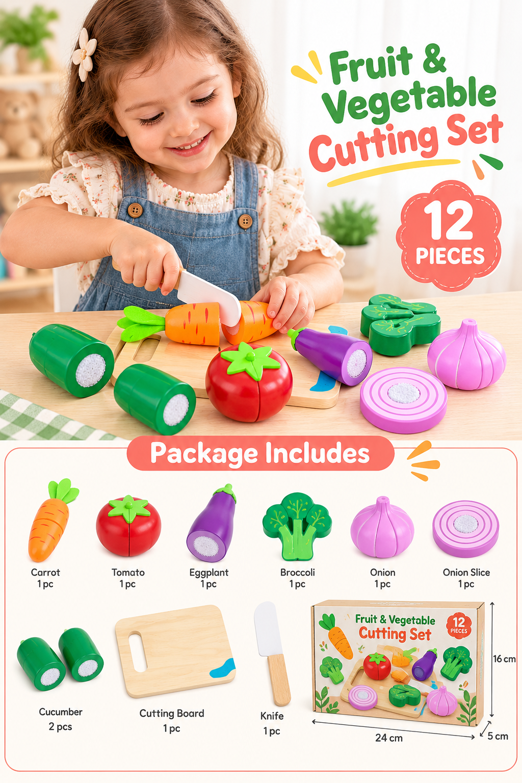 Tooky Toy Cutting Vegetables - Marah Kids