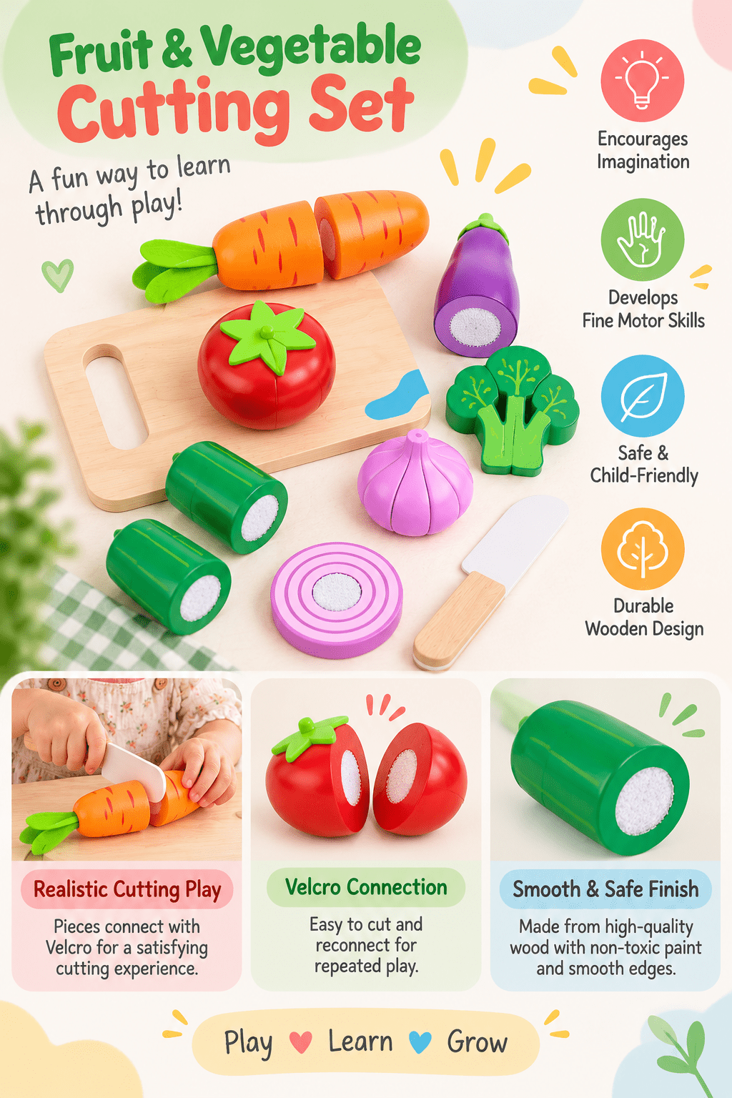 Tooky Toy Cutting Vegetables - Marah Kids