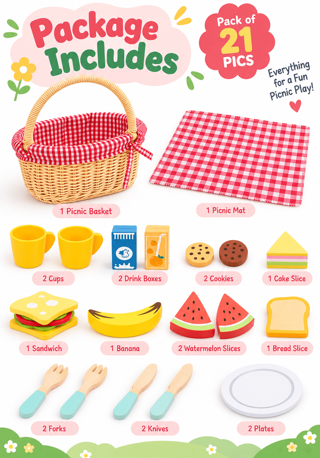 Tooky Toy Picnic Basket - Marah Kids