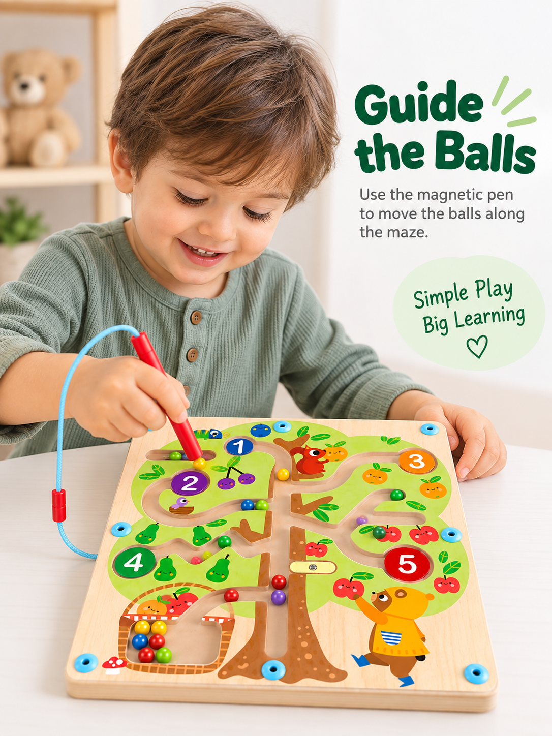 Tooky Toy Magnetic Maze - Apple Tree