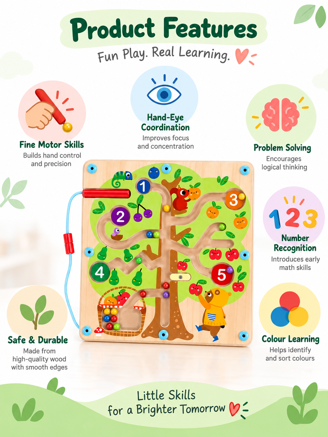 Tooky Toy Magnetic Maze - Apple Tree