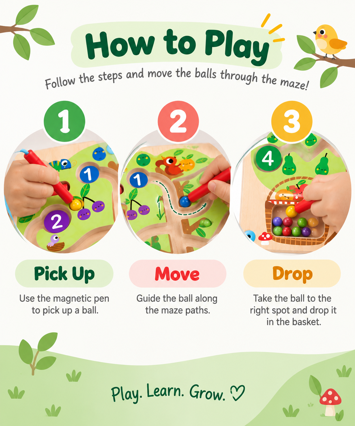 Tooky Toy Magnetic Maze - Apple Tree