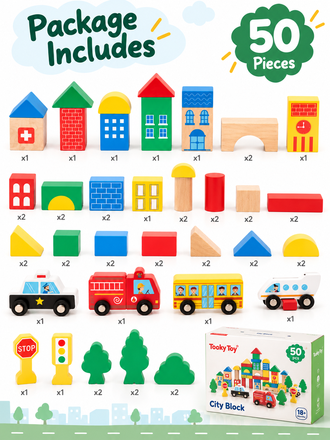 Tooky Toy City Block