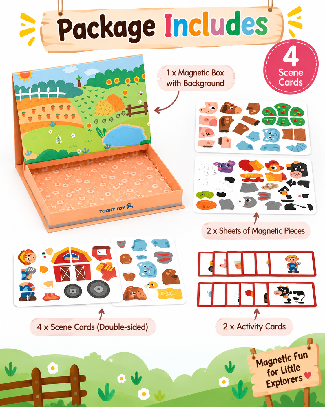 Tooky Toy Magnetic Box - Farm