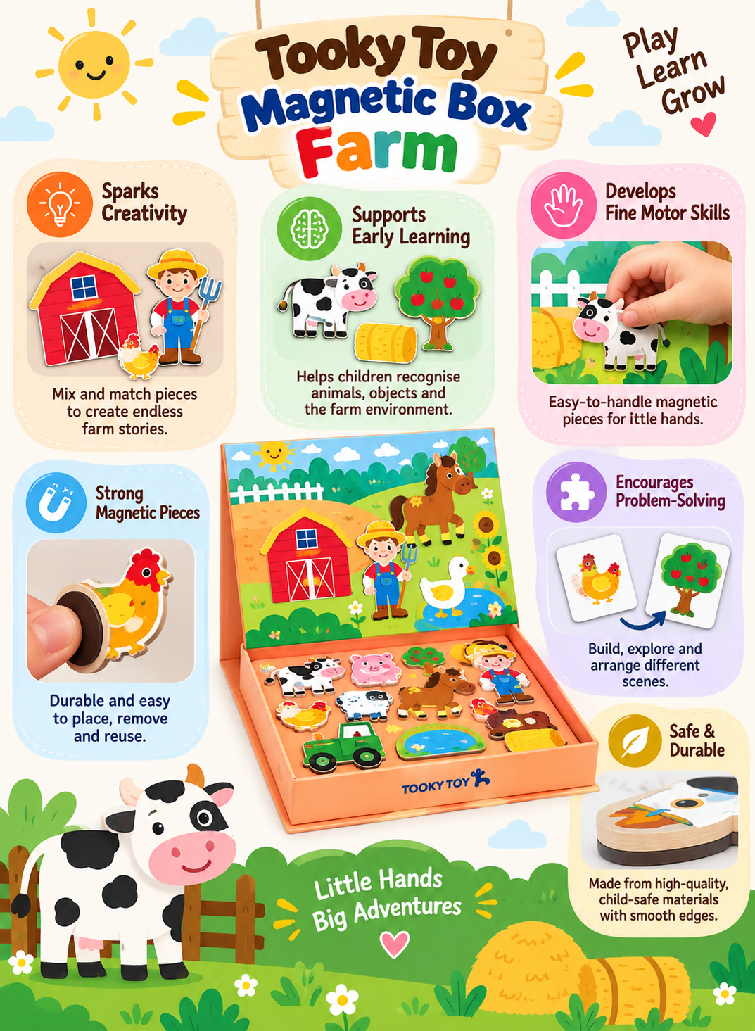 Tooky Toy Magnetic Box - Farm