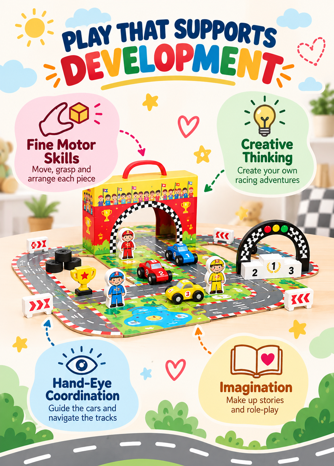 Tooky Toy Racing Play Box - Marah Kids