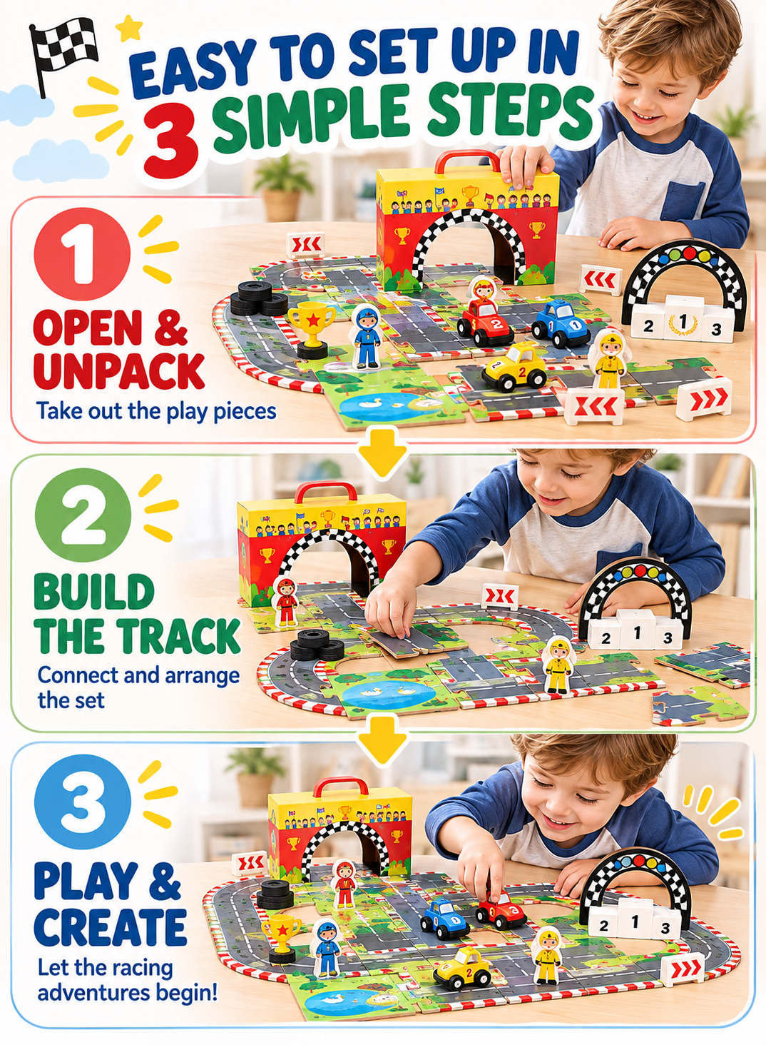 Tooky Toy Racing Play Box - Marah Kids