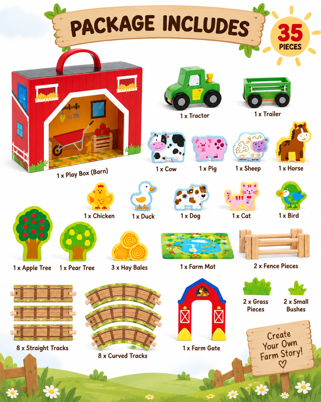 Tooky Toy Farm Play Box - Marah Kids