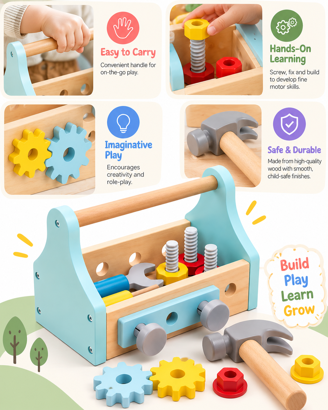 Tooky Toy Take-Along Tool Box