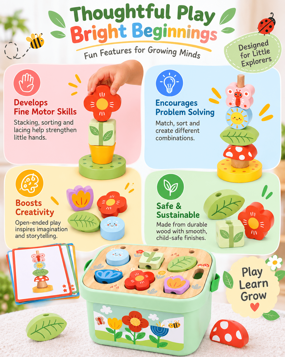 Tooky Toy Garden Stacking Set - Marah Kids