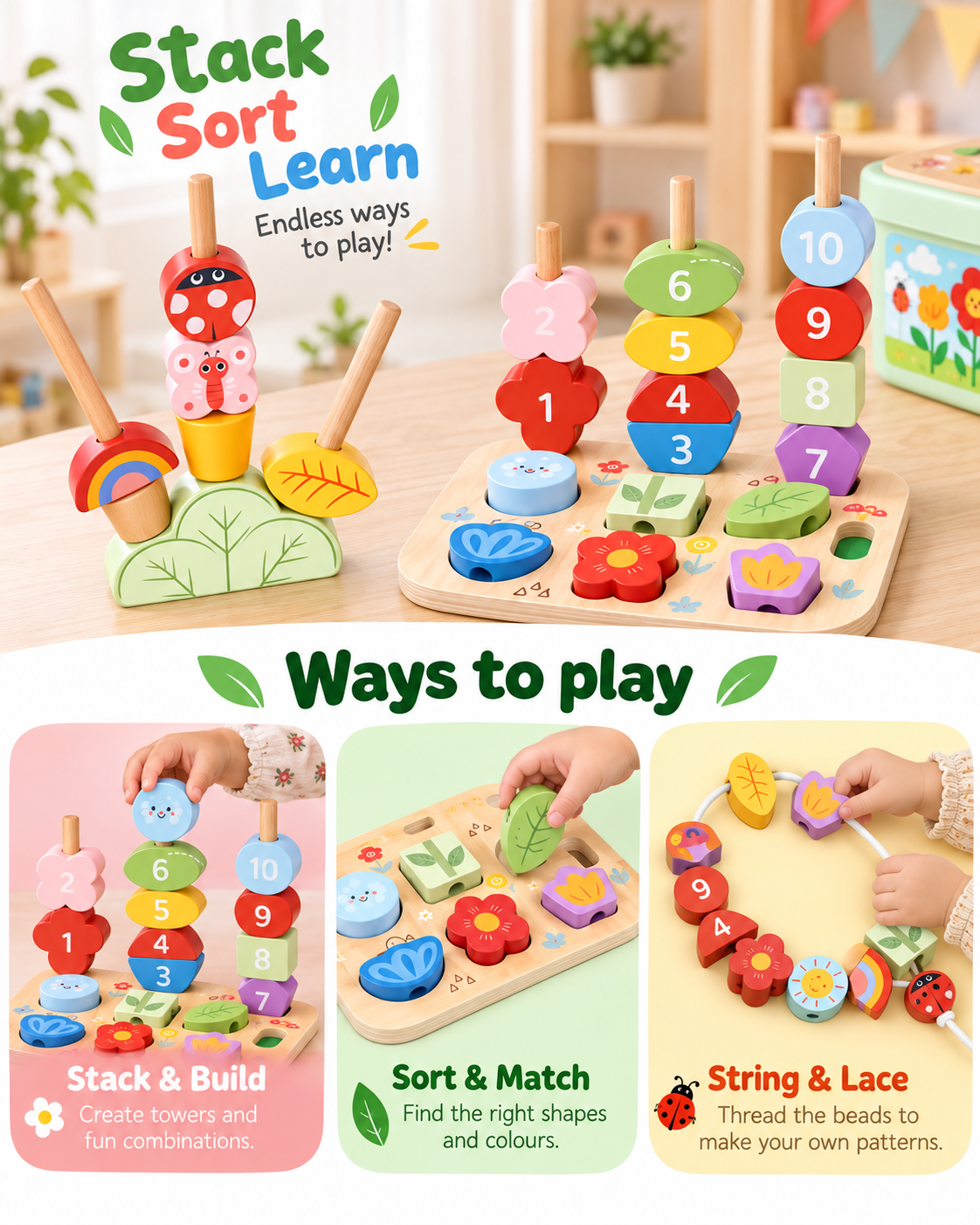 Tooky Toy Garden Stacking Set - Marah Kids