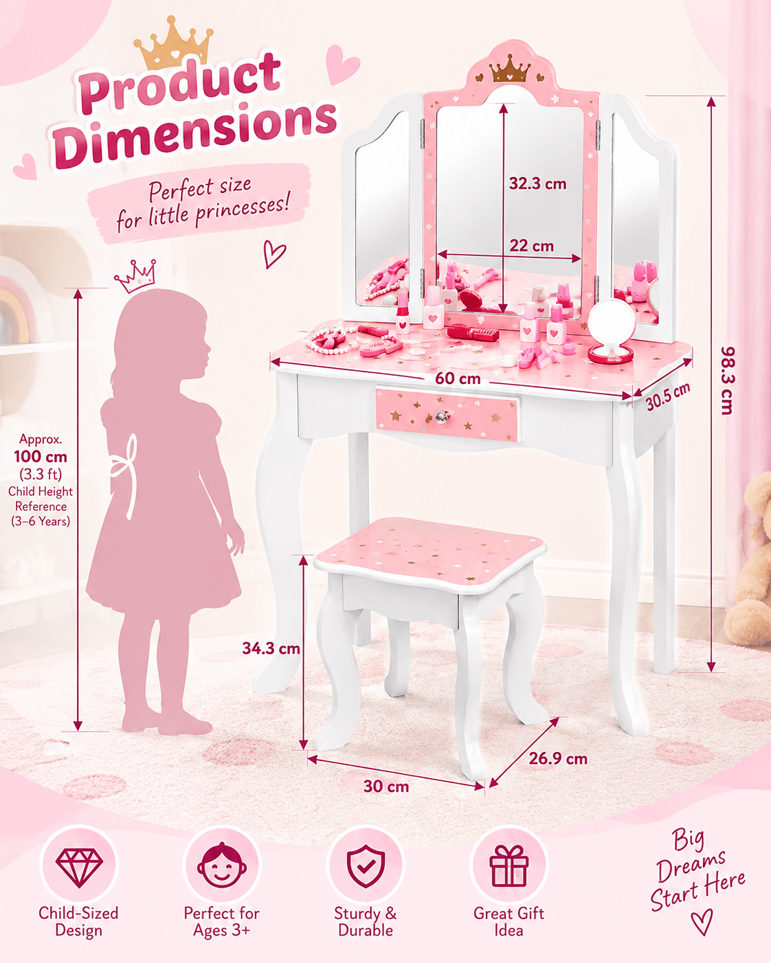 Oook Princess Vanity Table - Marah Kids