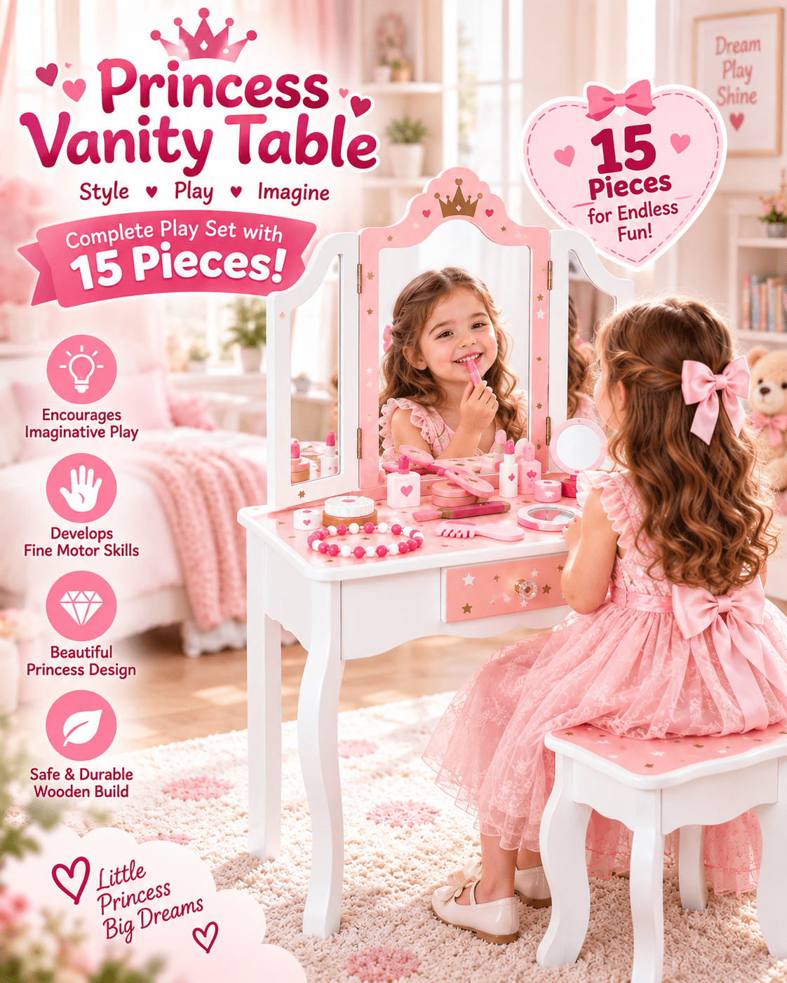 Oook Princess Vanity Table - Marah Kids