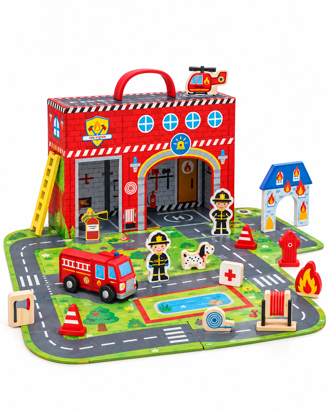 Tooky Toy Fire Station Box - Marah Kids