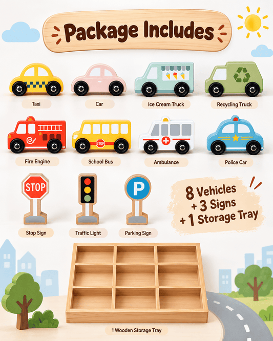 Tooky Toy Transportation & Street Sign Set - Marah Kids