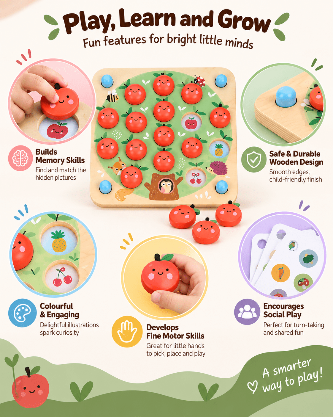 Tooky Toy Memory Game - Apple - Marah Kids