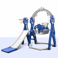 Lovely Baby 4-in-1 Kids Slide and Swing Set with Basketball Hoop, Ball & Climbing Ladder, Adjustable Swing with Safety Belt, Indoor & Outdoor Playground for Boys and Girls Ages 3+