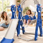 Lovely Baby 4-in-1 Kids Slide and Swing Set with Basketball Hoop, Ball & Climbing Ladder, Adjustable Swing with Safety Belt, Indoor & Outdoor Playground for Boys and Girls Ages 3+