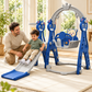 Lovely Baby 4-in-1 Kids Slide and Swing Set with Basketball Hoop, Ball & Climbing Ladder, Adjustable Swing with Safety Belt, Indoor & Outdoor Playground for Boys and Girls Ages 3+