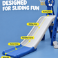 Lovely Baby 4-in-1 Kids Slide and Swing Set with Basketball Hoop, Ball & Climbing Ladder, Adjustable Swing with Safety Belt, Indoor & Outdoor Playground for Boys and Girls Ages 3+