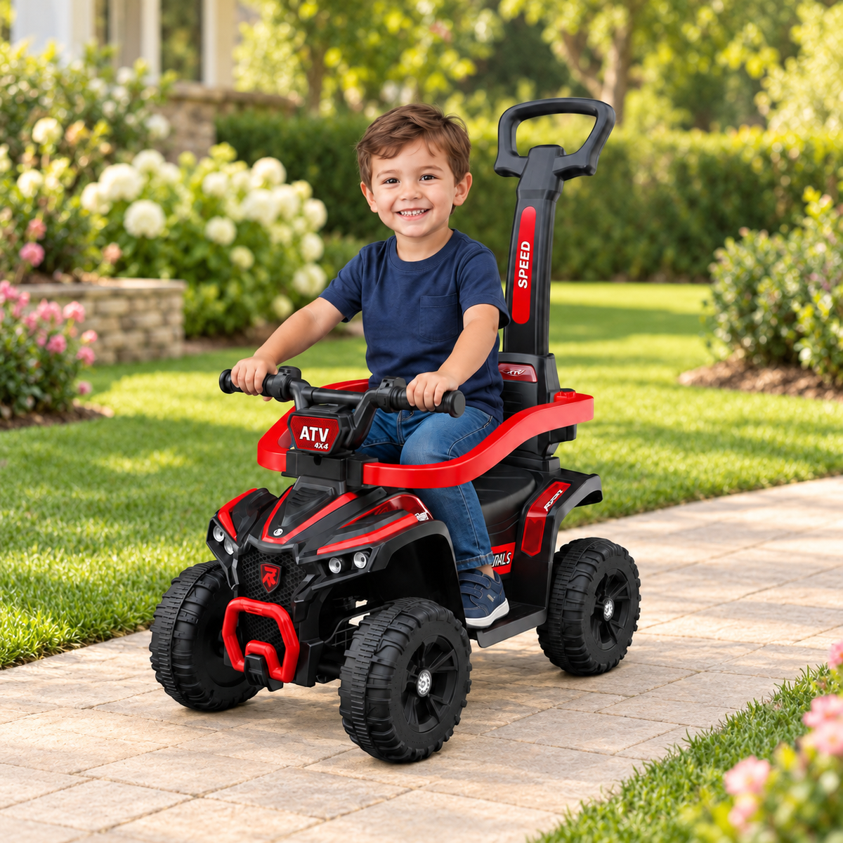 Lovely Baby Ride on Push Car for Kids Removable Handle-Red