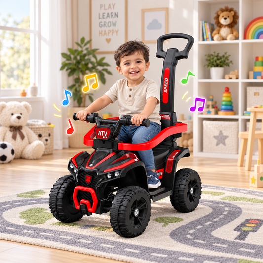 Lovely Baby Ride on Push Car for Kids Removable Handle-Red