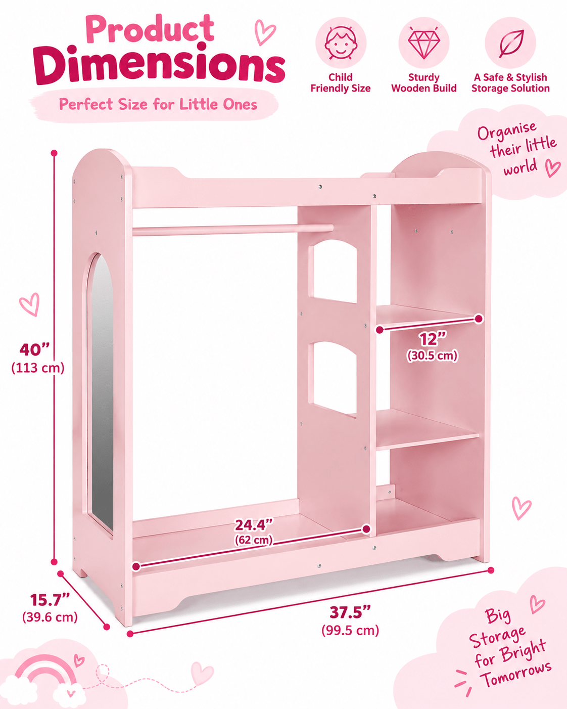 Oook Kids Dress Up Storage With Mirror - Marah Kids