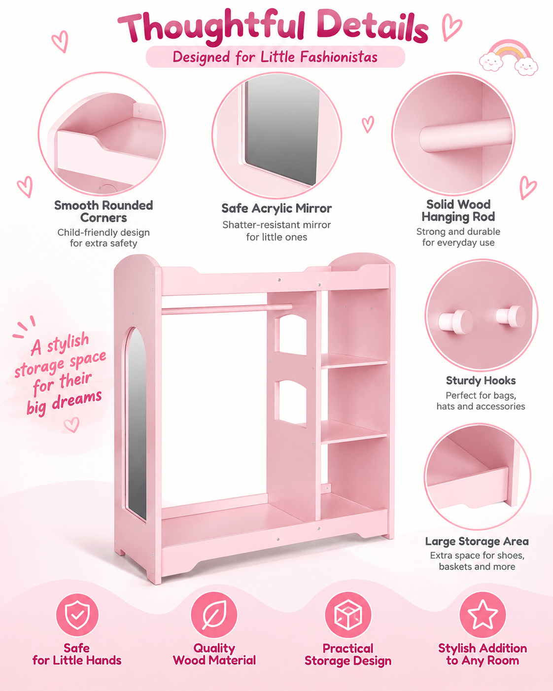 Oook Kids Dress Up Storage With Mirror - Marah Kids