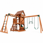 Mount Peak - Vinson Massif Swing Set and Playhouse with Wooden Roof - Marah Kids