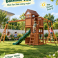 Mount Peak - Vinson Massif Swing Set and Playhouse with Wooden Roof - Marah Kids
