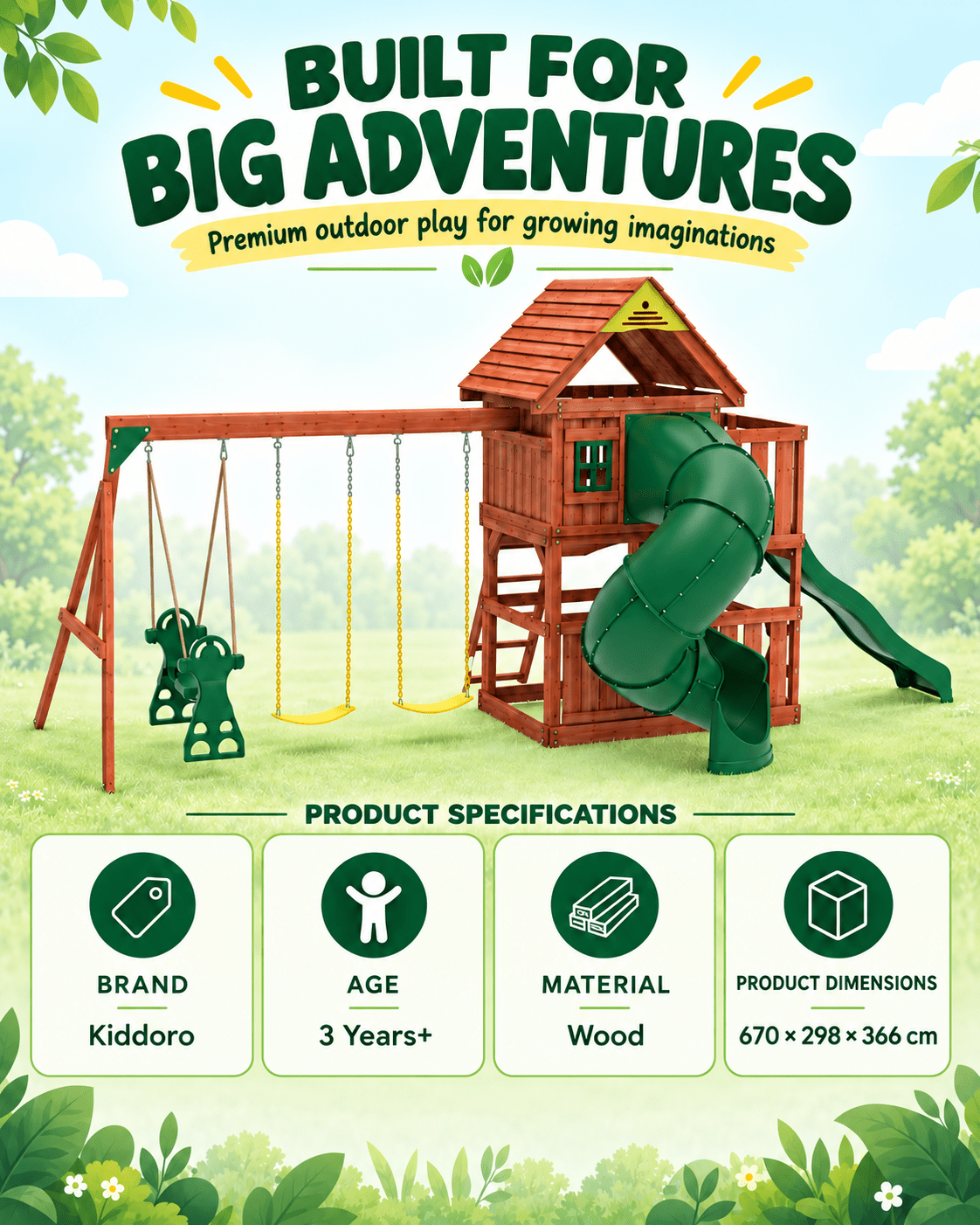 Kiddoro - Little Heroes HQ Swing Set - Marah Kids