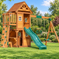 Mount Peak - Kazbek Swing Set & 2 Level Play House with Wooden Roof - Marah Kids