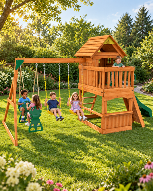 Kiddoro - Playful Peaks Swing Set