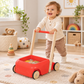 Tooky Toy Wooden Baby Walker with Educational Activity Blocks - Multifunction Learning Push Toy for Toddlers and Kids