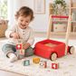 Tooky Toy Wooden Baby Walker with Educational Activity Blocks - Multifunction Learning Push Toy for Toddlers and Kids