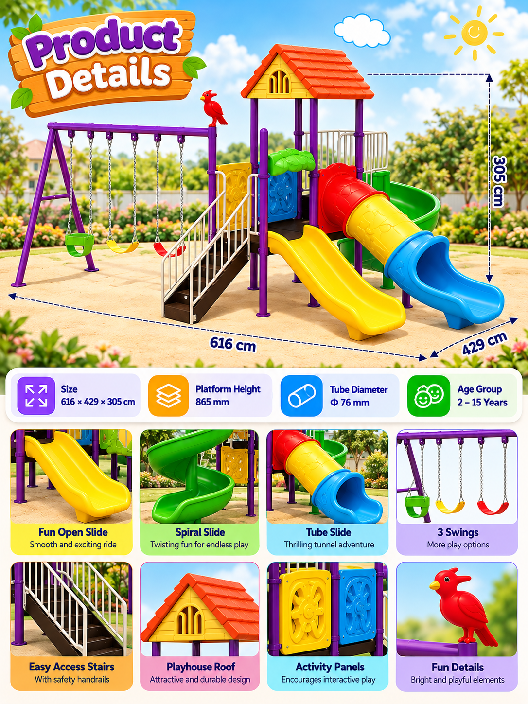 Toyemporium Peggy Multi-Slide Playcenter