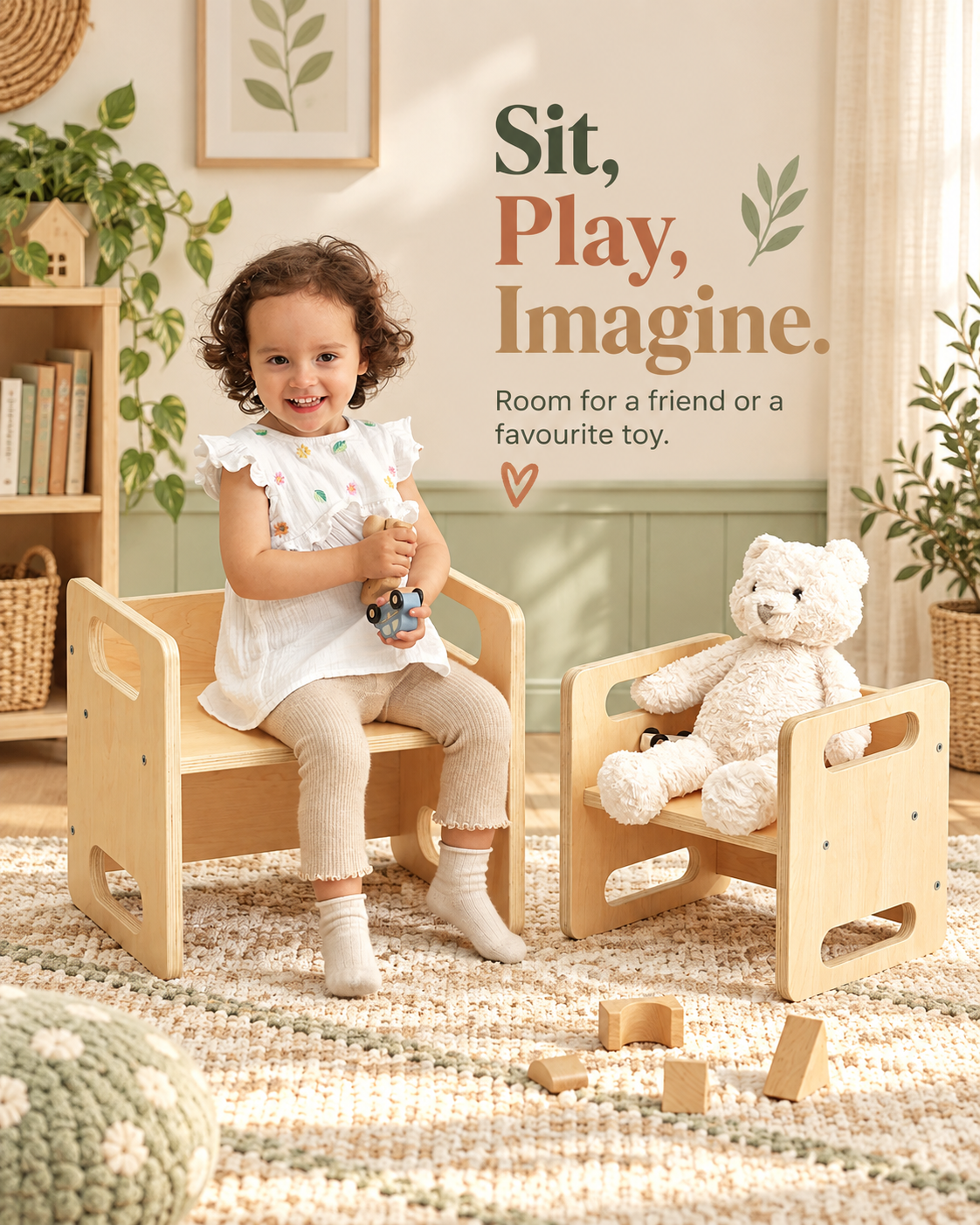 OooK Montessori Nesting Table and Chair Set