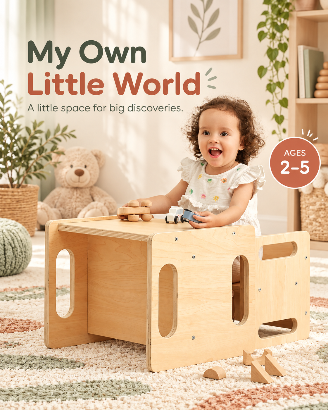 OooK Montessori Nesting Table and Chair Set