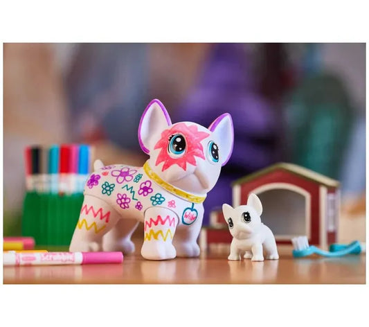 Crayola Scribble Scrubbie Jumbo Pet – Big Wilbur The French Bulldog, Washable Coloring Toy For Kids, Ages 3+