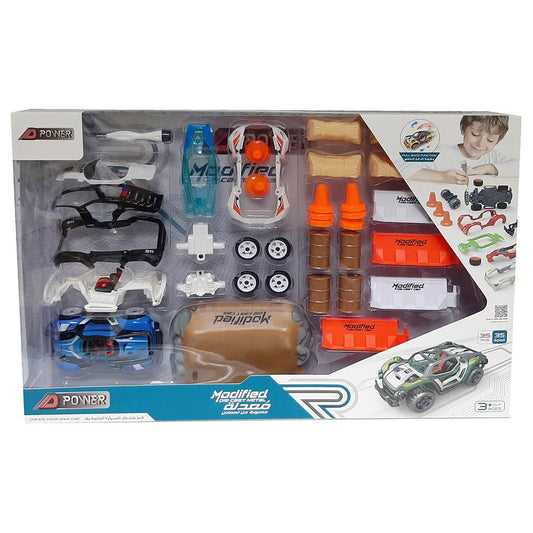 D - Power 35pcs DIY Modified Race Car for Kids | Car Building Toy Kit | Make you own Racing Car, Scale 1:32 - Marah Kids