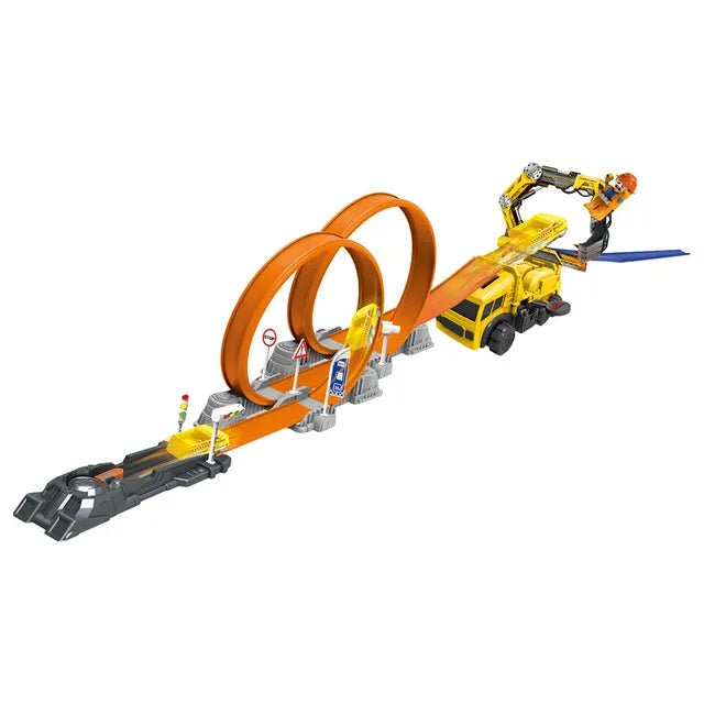 D - POWER – Ejection Track Set & Colour Changing Car | DIY Free Build Track, 360 Loop Launcher, Launch Pad | 62pc Set, Kids Age 3+ - Marah Kids