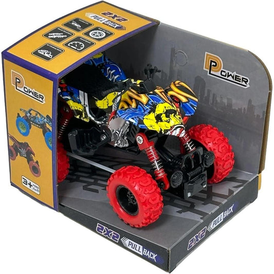 D - Power - Pullback Stunt Doodle Motorcycle, Red | No Batteries Needed, Fun for All Ages | 3+ - Marah Kids