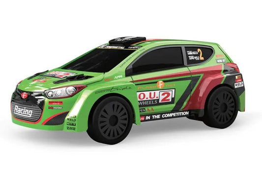 D Power – Rally Monster (Twin Pack) | RTR, 2 Radio Remote Control Car for Kids | 1:26 Scale, Dual Frequency Radio Channel, All Way Movement RC Car | White / Green Asst. - Marah Kids