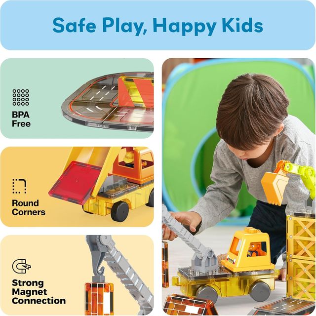 Picasso Magnetic Car Base Crank, Dump with Ladder 5in1 50 - pieces - Marah Kids