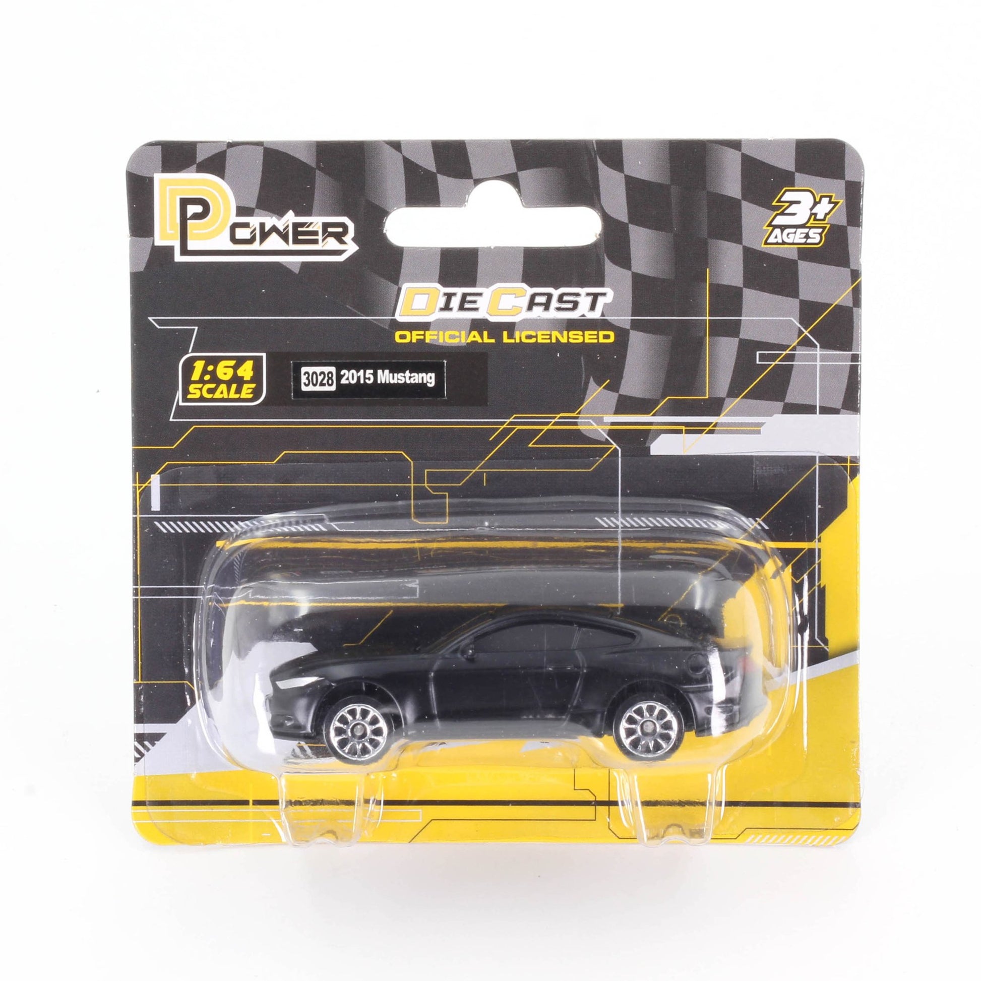 D - Power 1:64 Diecast Ford Mustang 2015 – Matte Black Model Car - Marah Kids