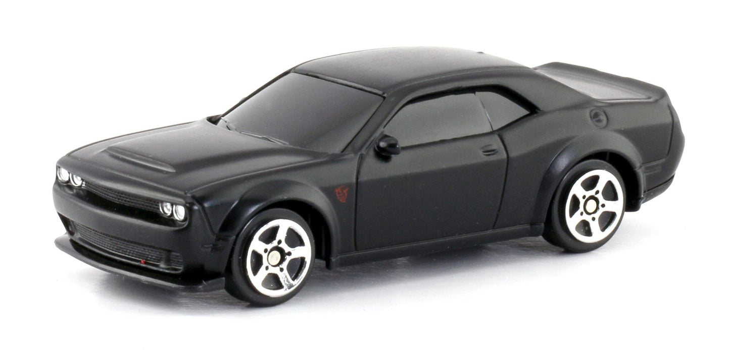 D - Power 1:64 Diecast Dodge Challenger SRT Demon 2018 – Matte Black Model Car - Marah Kids