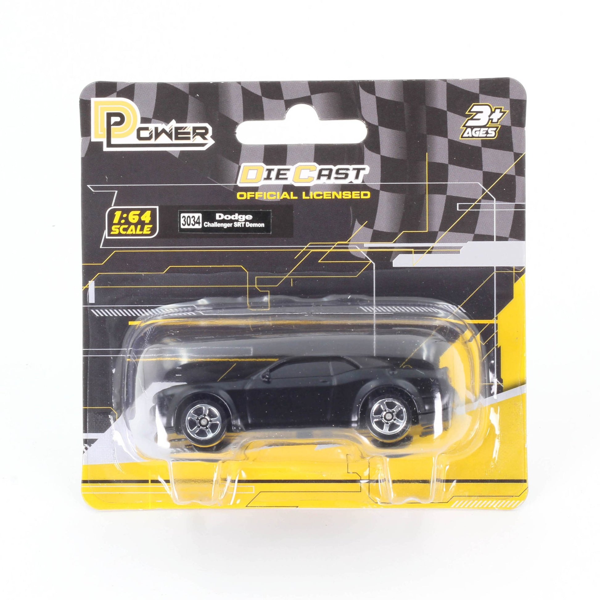 D - Power 1:64 Diecast Dodge Challenger SRT Demon 2018 – Matte Black Model Car - Marah Kids